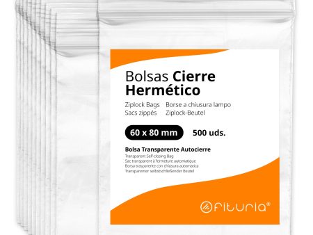 Bolsas con Cierre Hermético de Plástico Transparentes para Congelar Alimentos y Conservar Objetos - Ofituria (500 Bolsas, 60 x 80 mm) Embalaje Deteriorado Discount