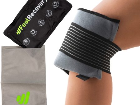 Bolsa de Gel para Aplicar Frío y Calor Reutilizable para Rodillas - Recuperación Lesiones Deportivas: Esguince, Bursitis, Rotura - Bolsa de Hielo con Cinta Elástica de Compresión y Funda Embalaje Deteriorado Sale