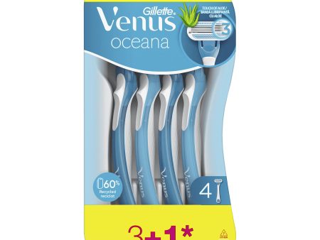 Maquinilla de Afeitar Desechable Venus Gillette Oceana para Mujer, Paquete de 4 Cuchillas Embalaje Deteriorado Discount