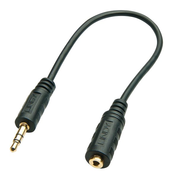 Conector de cable de audio premium de 3,5 mm macho a conector hembra de 2,5 mm, 20 cm, negro Embalaje Deteriorado on Sale