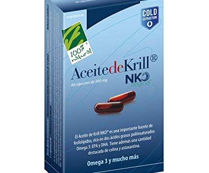 100% Natural Aceite de Krill NKO 40 caps. - 50 gr Embalaje Deteriorado (Cad: 30 12 2024) Cheap