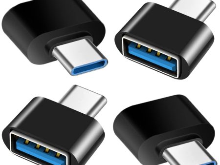 Adaptador USB C a USB (4 Piezas), Adaptador OTG USB-A 3.0 Hembra a USB-C Macho para Dispositivos Tipo-C (Negro) Embalaje Deteriorado Cheap