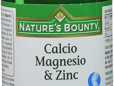 Nature s Bounty Calcio, Magnesio y Zinc - 100 Tabletas Embalaje Deteriorado (Cad: 31 07 2026) Online