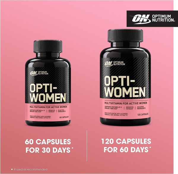 Suplemento Alimenticio Multivitamínico Optimum Nutrition Opti-Women para Mujeres, Cápsulas con Vitaminas y Minerales Esenciales, 30 porciones, 60 cápsulas Embalaje Deteriorado (Cad: 31 05 2025) For Sale