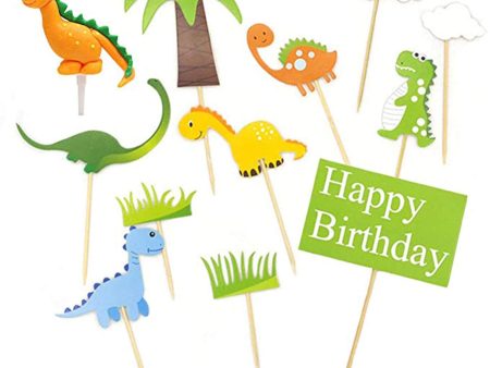 10 Piezas Dinosaurio Cupcake Toppers, Decoración de Pastel de Dinosaurio para Fiestas Infantiles Embalaje Deteriorado For Cheap