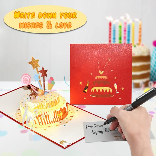 Tarjeta de Felicitación 3D DORART para Cumpleaños con Música y Luz - Regalo Original con Diseño Creativo Embalaje Deteriorado Online