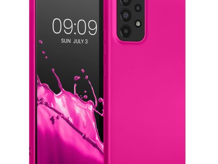 Funda kwmobile Compatible con Samsung Galaxy A53 5G - Carcasa TPU y Silicona Ultrafino - Antigolpes - Apto Carga inalámbrica - Fucsia Metalizado Embalaje Deteriorado For Sale