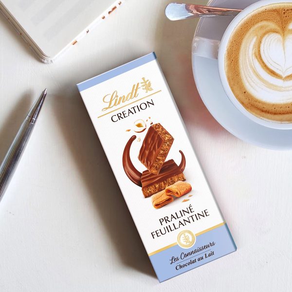 Lindt - Tableta Praliné Feuillantine CREATION - Chocolate con Leche, 110g Embalaje Deteriorado (Cad: 30 09 2024) Online now